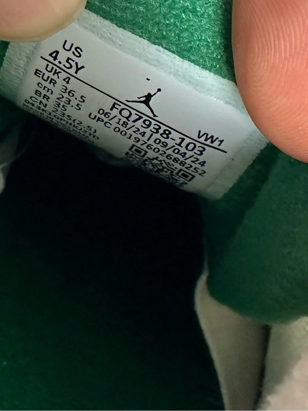 Nike Air Jordan 4 RM FQ7938-103 White/NeutralGrey/Wolf Grey/Pine Green Kids 4.5Y - Picture 15 of 15